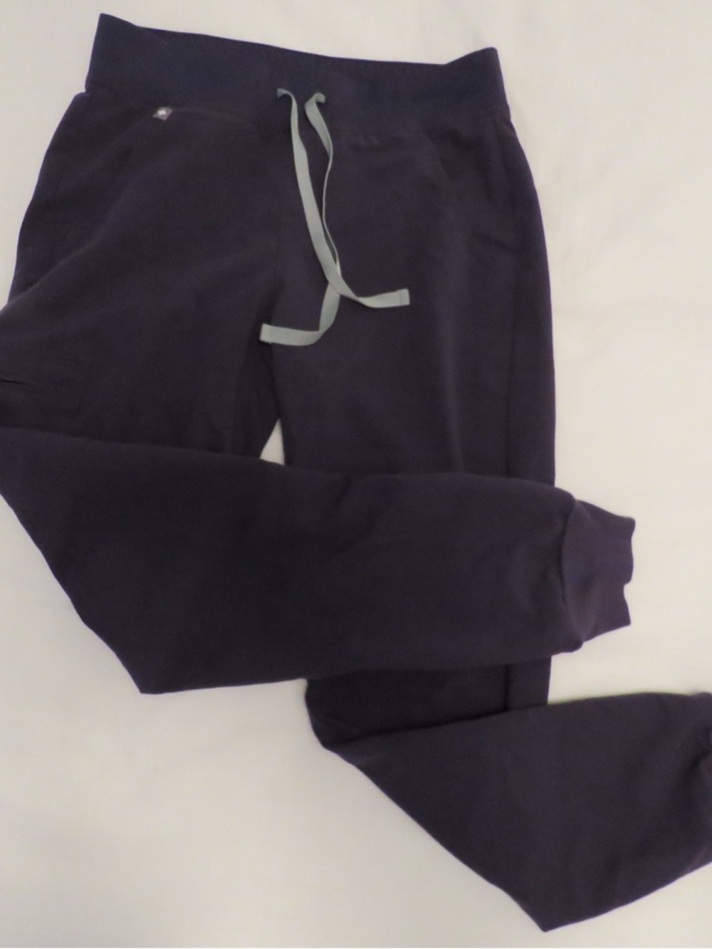 FIGS Plum Scrub Set with Light Gray Drawstring
